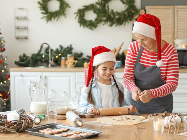 family baking kitchen