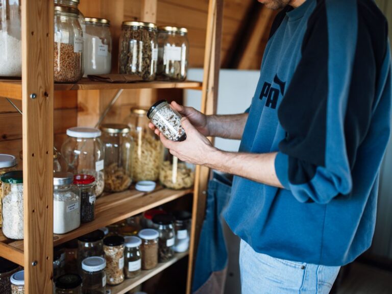 pantry shelves jars kitchen